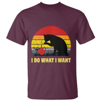 Funny Black Cat T Shirt I Do What I Want Vintage Coffe Cup - Wonder Print Shop