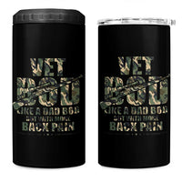 Funny Veteran Vet Bod Like A Dad Bod But With More Back Pain 4 in 1 Can Cooler Tumbler