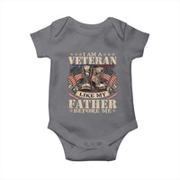 I Am A Veteran Like My Father Before Me Baby Onesie Vintage American Flag
