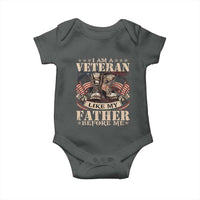 I Am A Veteran Like My Father Before Me Baby Onesie Vintage American Flag
