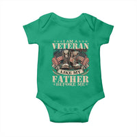 I Am A Veteran Like My Father Before Me Baby Onesie Vintage American Flag