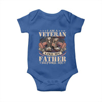 I Am A Veteran Like My Father Before Me Baby Onesie Vintage American Flag