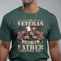 I Am A Veteran Like My Father Before Me T Shirt Vintage American Flag