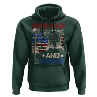 Remember And Honor Hoodie Memorial Day Veteran Boots American Flag