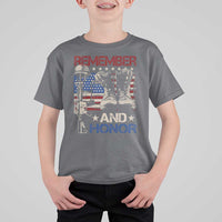 Remember And Honor T Shirt For Kid Memorial Day Veteran Boots American Flag