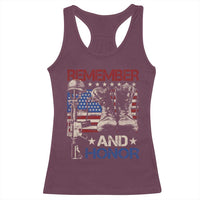 Remember And Honor Racerback Tank Top Memorial Day Veteran Boots American Flag