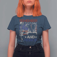 Remember And Honor T Shirt For Women Memorial Day Veteran Boots American Flag