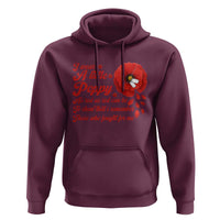I Wear A Little Poppy Memorial Day Hoodie Veterans Day USA Red Poppy Flower