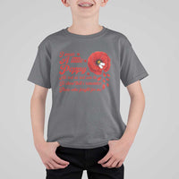 I Wear A Little Poppy Memorial Day T Shirt For Kid Veterans Day USA Red Poppy Flower