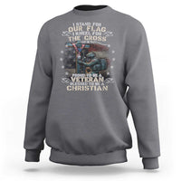 I Stand For Our Flag I Kneel For The Cross Proud Christian Veteran Sweatshirt