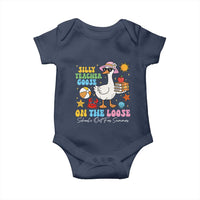 Funny School's Out For Summer Teacher Baby Onesie Silly Teacher Goose On The Loose Summer Break