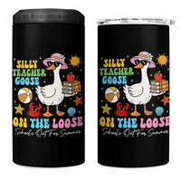 Funny School's Out For Summer Teacher 4 in 1 Can Cooler Tumbler Silly Teacher Goose On The Loose Summer Break