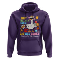 Funny School's Out For Summer Teacher Hoodie Silly Teacher Goose On The Loose Summer Break