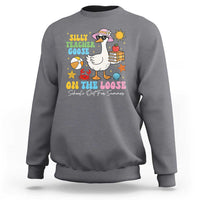 Funny School's Out For Summer Teacher Sweatshirt Silly Teacher Goose On The Loose Summer Break