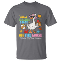 Funny School's Out For Summer Teacher T Shirt Silly Teacher Goose On The Loose Summer Break