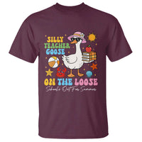 Funny School's Out For Summer Teacher T Shirt Silly Teacher Goose On The Loose Summer Break