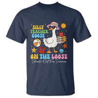 Funny School's Out For Summer Teacher T Shirt Silly Teacher Goose On The Loose Summer Break