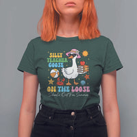Funny School's Out For Summer Teacher T Shirt For Women Silly Teacher Goose On The Loose Summer Break