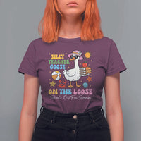 Funny School's Out For Summer Teacher T Shirt For Women Silly Teacher Goose On The Loose Summer Break
