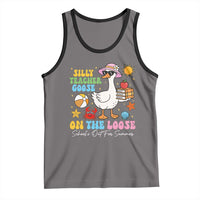 Funny School's Out For Summer Teacher Tank Top Silly Teacher Goose On The Loose Summer Break