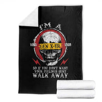 Funny I Am A Gen X-er Throw Blanket So If You Dont Want Your Feeling Hurt Walk Away Vintage Skull - Wonder Print Shop