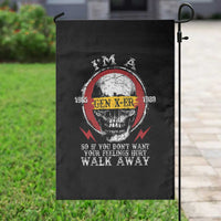 Funny I Am A Gen X-er Garden Flag So If You Dont Want Your Feeling Hurt Walk Away Vintage Skull - Wonder Print Shop