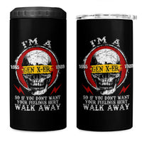 Funny I Am A Gen X-er 4 in 1 Can Cooler Tumbler So If You Dont Want Your Feeling Hurt Walk Away Vintage Skull - Wonder Print Shop