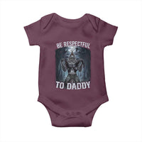 Funny Be Respectful To Daddy Baby Onesie Alpha Werewolf Wolf Meme
