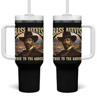 Bass Reeves True To The Badge Tumbler With Handle African American Cowboy Marshal Black History Month