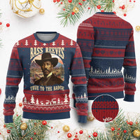 Bass Reeves True To The Badge Knitted Sweatshirt African American Cowboy Marshal Black History Month - Wonder Print Shop