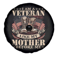 I Am A Veteran Like My Mother Before Me Spare Tire Cover Vintage American Flag - Wonder Print Shop