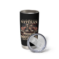 I Am A Veteran Like My Mother Before Me Tumbler Cup Vintage American Flag - Wonder Print Shop