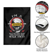 Funny I Am A Boomer Garden Flag So If You Dont Want Your Feeling Hurt Walk Away Vintage Skull - Wonder Print Shop