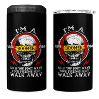 Funny I Am A Boomer 4 in 1 Can Cooler Tumbler So If You Dont Want Your Feeling Hurt Walk Away Vintage Skull - Wonder Print Shop