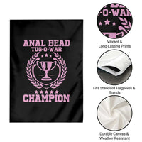 Funny #1 Anal Bead Tug O War Champion Garden Flag Pink Adult Humor Cringe - Wonder Print Shop