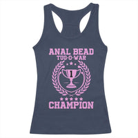 Funny #1 Anal Bead Tug O War Champion Racerback Tank Top Pink Adult Humor Cringe