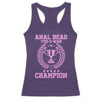 Funny #1 Anal Bead Tug O War Champion Racerback Tank Top Pink Adult Humor Cringe