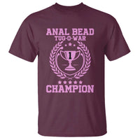 Funny #1 Anal Bead Tug O War Champion T Shirt Pink Adult Humor Cringe