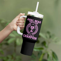 Funny #1 Anal Bead Tug O War Champion Tumbler With Handle Pink Adult Humor Cringe - Wonder Print Shop