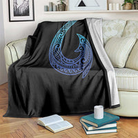 Tribal Makau Hawaiian Fish Hook Pacific Islander Hawaiian Throw Blanket