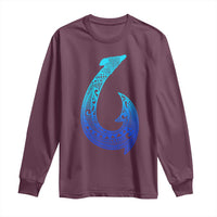 Tribal Makau Hawaiian Fish Hook Pacific Islander Hawaiian Long Sleeve Shirt