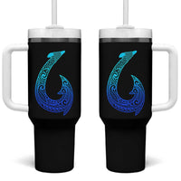 Tribal Makau Hawaiian Fish Hook Pacific Islander Hawaiian Tumbler With Handle