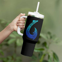 Tribal Makau Hawaiian Fish Hook Pacific Islander Hawaiian Tumbler With Handle