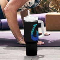 Tribal Makau Hawaiian Fish Hook Pacific Islander Hawaiian Tumbler With Handle