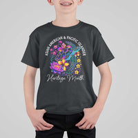 AAPI Asian American and Pacific Islander Heritage Month T Shirt For Kid Floral Sea Turtle