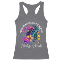 AAPI Asian American and Pacific Islander Heritage Month Racerback Tank Top Floral Sea Turtle