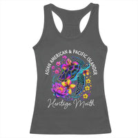 AAPI Asian American and Pacific Islander Heritage Month Racerback Tank Top Floral Sea Turtle