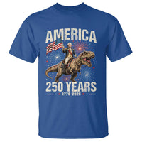 America 250 Years George Washington Riding Tyrannosaurus Rex T Shirt