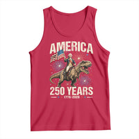 America 250 Years George Washington Riding Tyrannosaurus Rex Tank Top