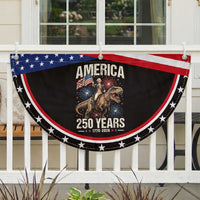 America 250 Years George Washington Riding Tyrannosaurus Rex Patriotic Fan Flag
